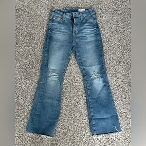 Ag Adriano Goldschmied Light Blue Distressed Jeans Size 28